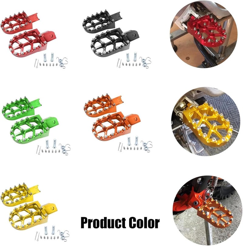 Adsspro Motorcycle CNC Aluminum Foot Pegs Foot Pedals Rests Footpegs For CT200U CT200U-EX BT200X CT100U Mega Moto Trail 100cc 212cc 196cc mini bikes Dirt Pit Bike (Green) - Image 5